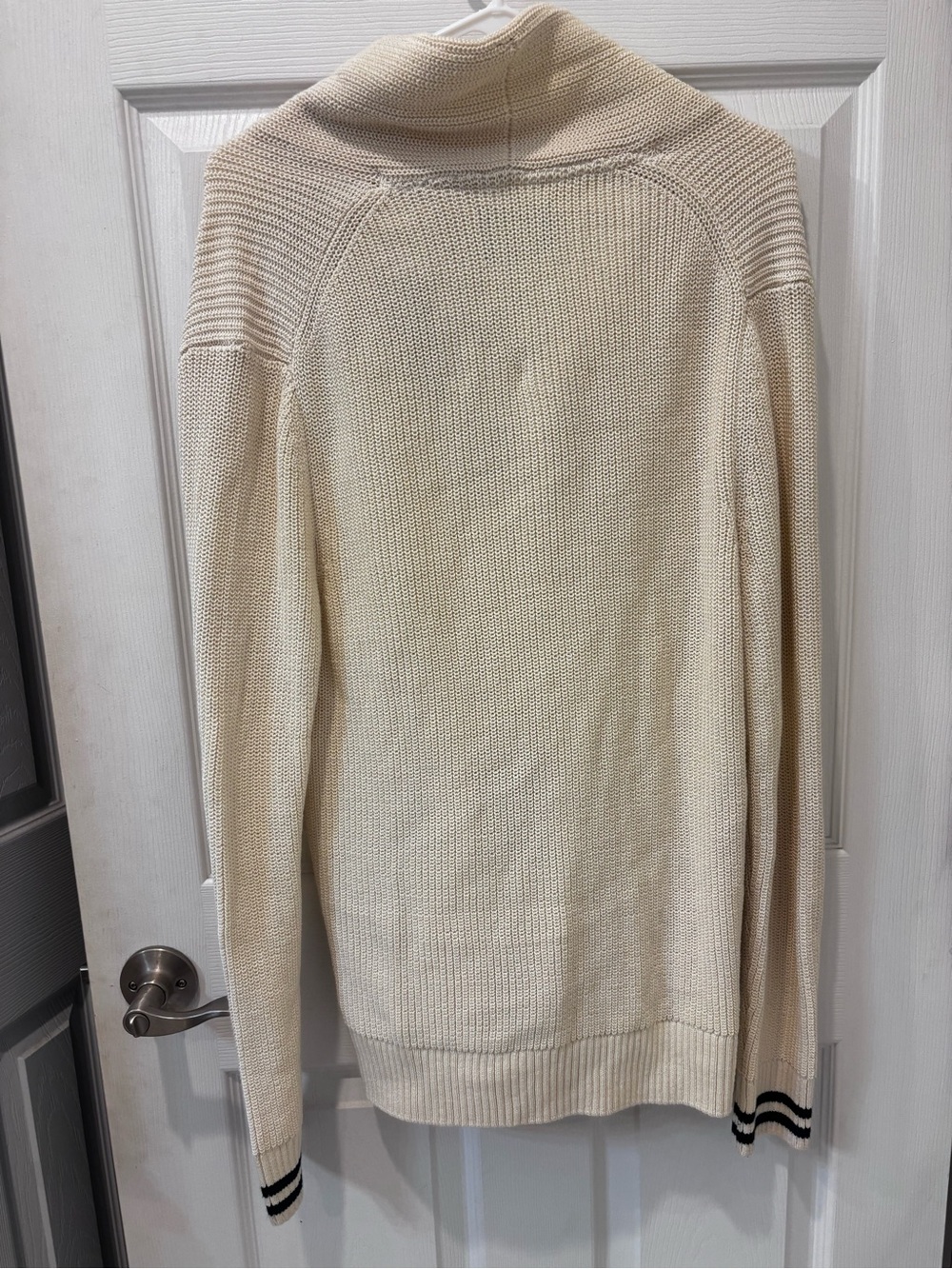 Abercrombie & Fitch Cream Shawl Collar Button Cardigan Sweater - Oversized - Picture 4 of 5